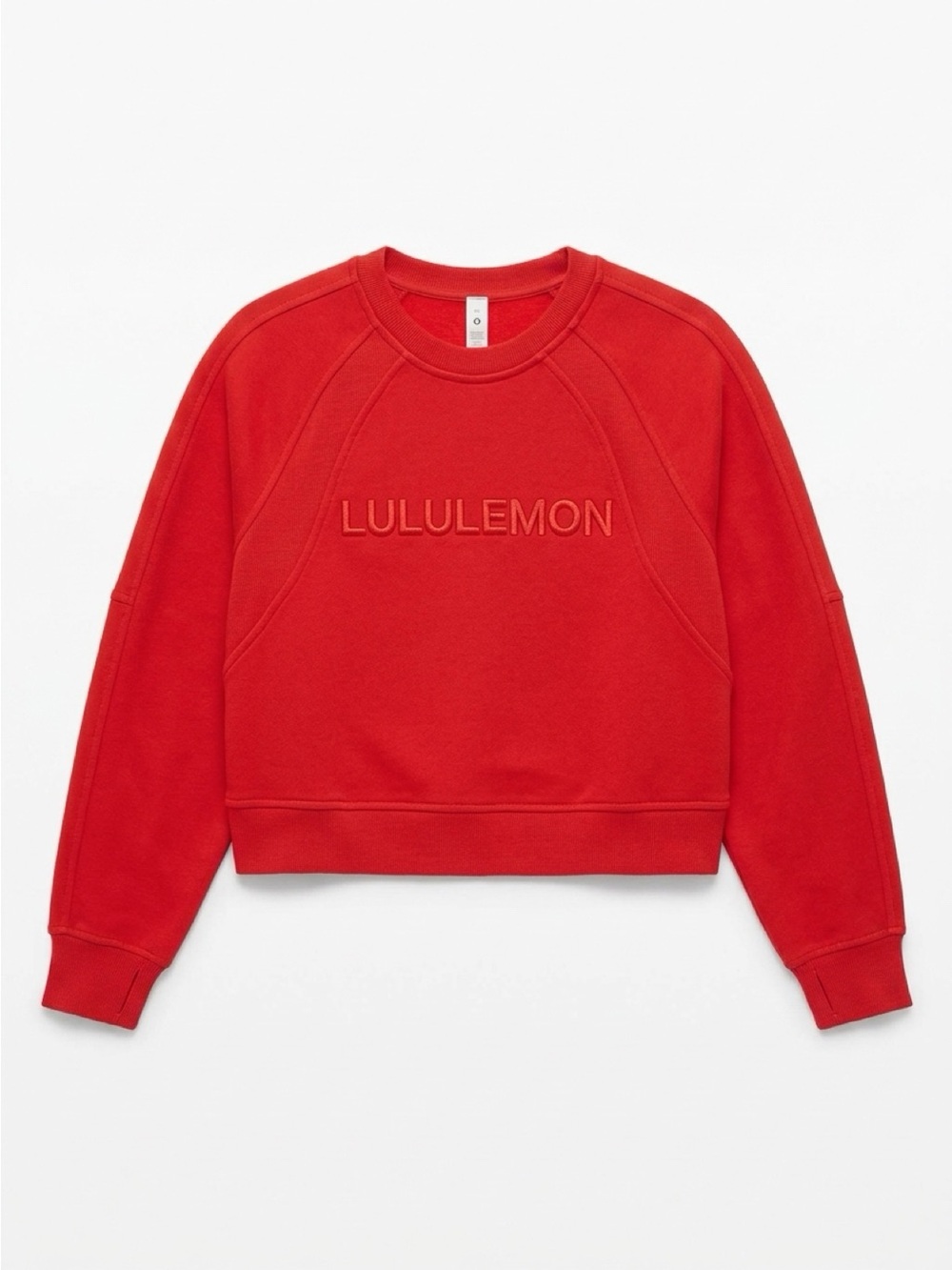 lululemon athletica Red Cropped Logo Crewneck Sweatshirt